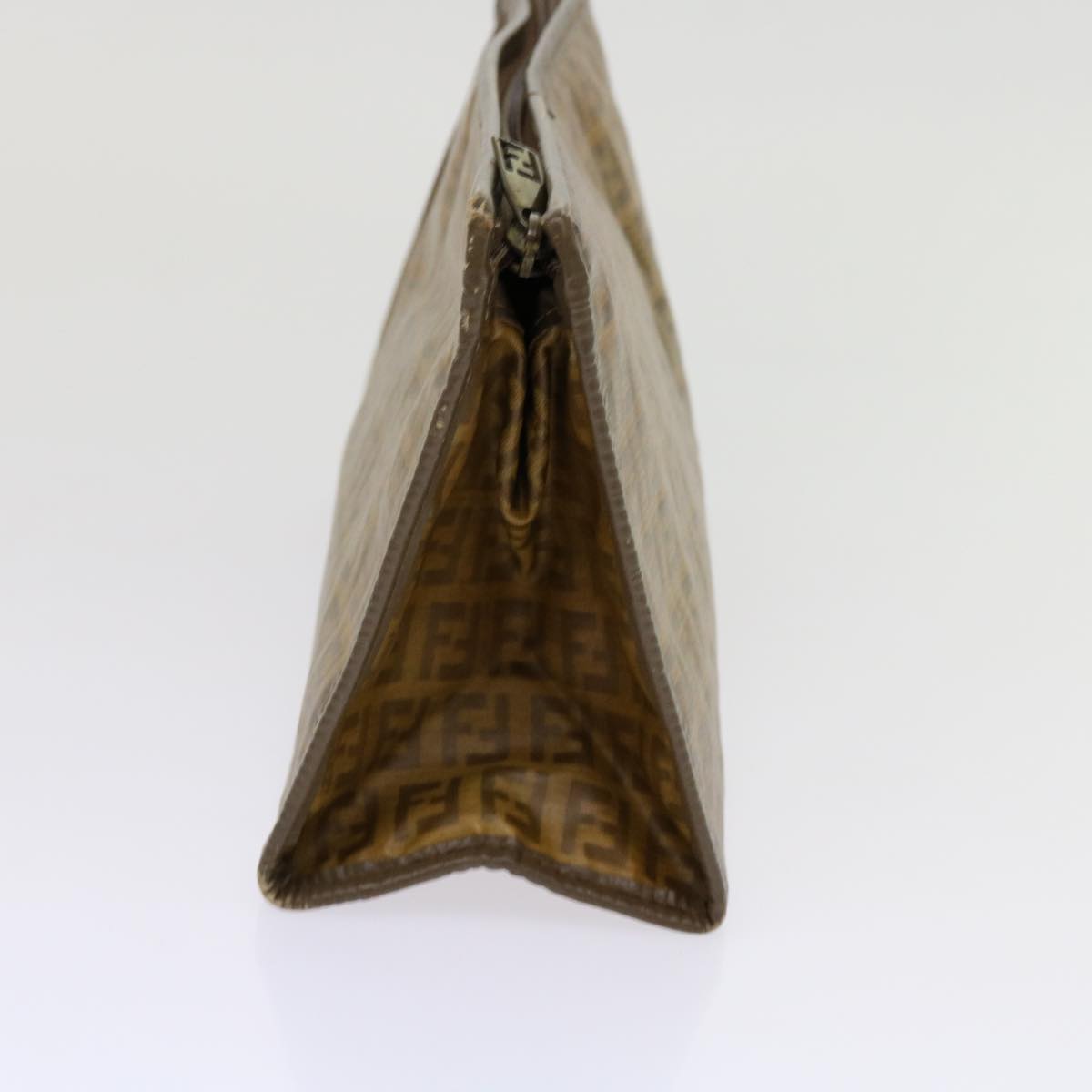 FENDI Zucca Canvas Shoulder Bag 2Set Brown Blackti1420