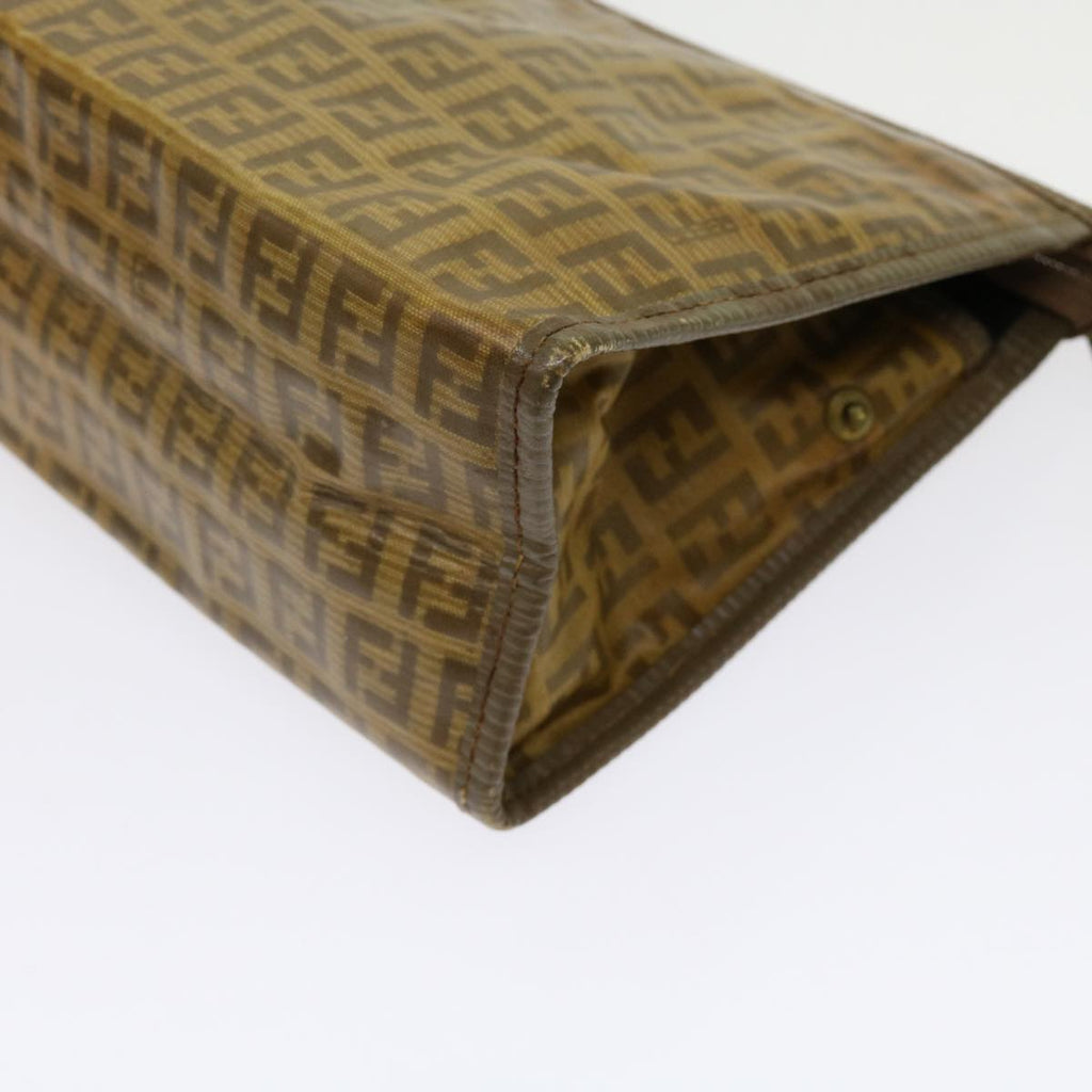 FENDI Zucca Canvas Shoulder Bag 2Set Brown Blackti1420