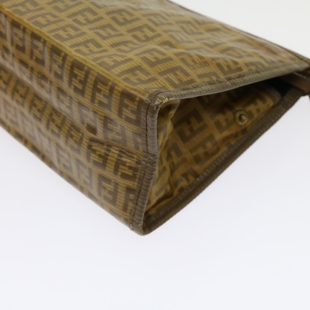 FENDI Zucca Canvas Shoulder Bag 2Set Brown Blackti1420