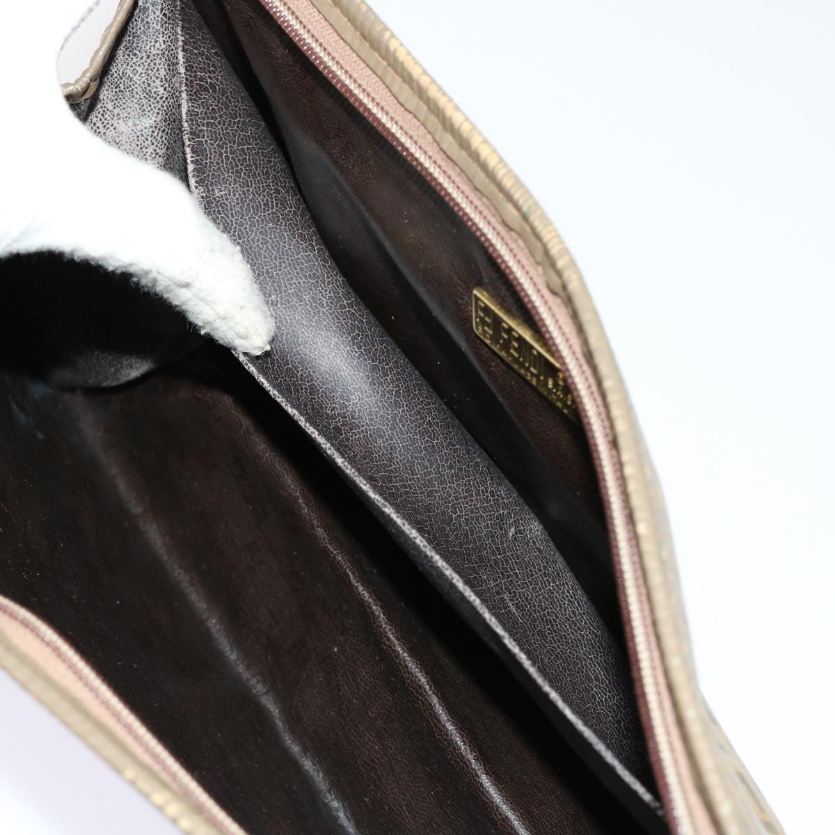 FENDI Zucca Canvas Shoulder Bag 2Set Brown Blackti1420