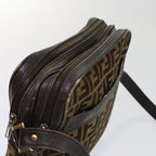 FENDI Zucca Canvas Shoulder Bag 2Set Brown Blackti1420