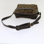 FENDI Zucca Canvas Shoulder Bag 2Set Brown Blackti1420