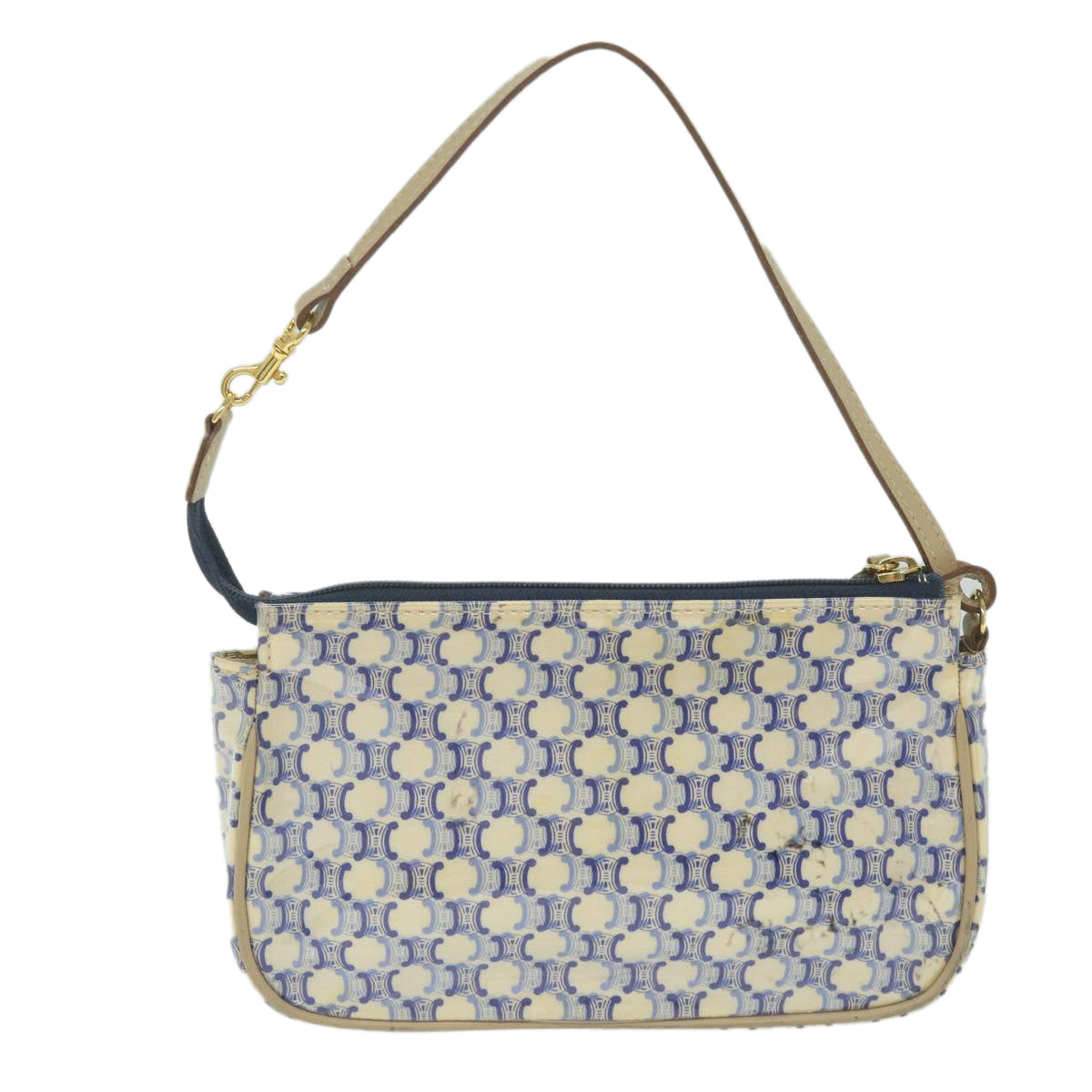 CELINE Macadam Canvas Accessory Pouch Blue  ti1422
