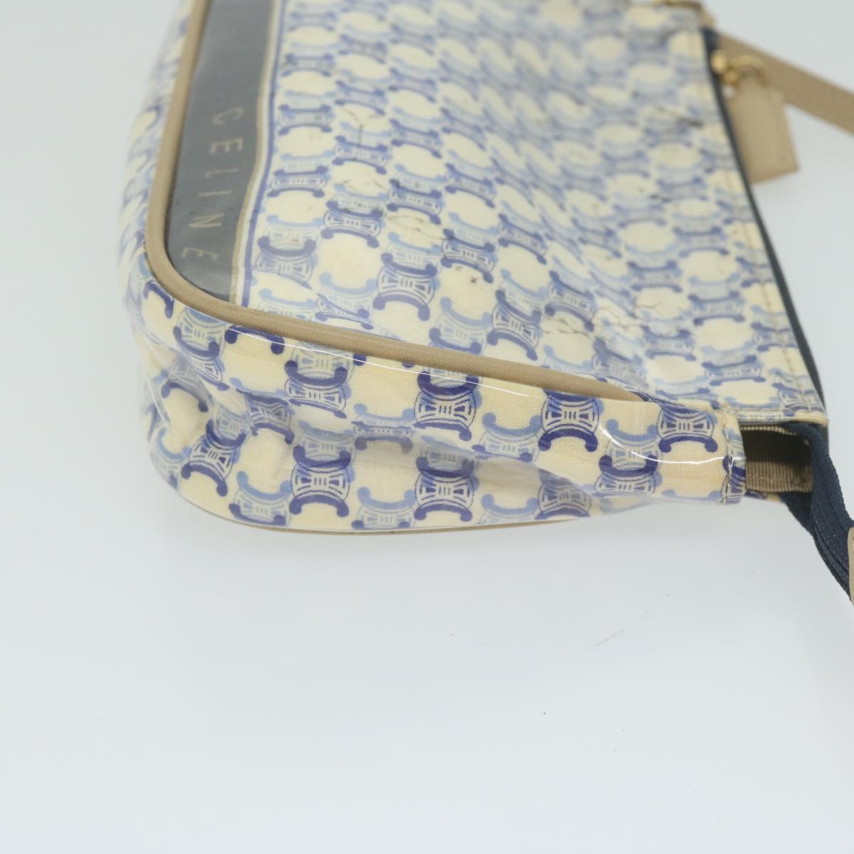 CELINE Macadam Canvas Accessory Pouch Blue  ti1422