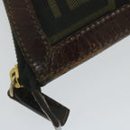 FENDI Zucca Canvas Pouch Black Brownti1423