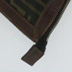FENDI Zucca Canvas Pouch Black Brownti1423