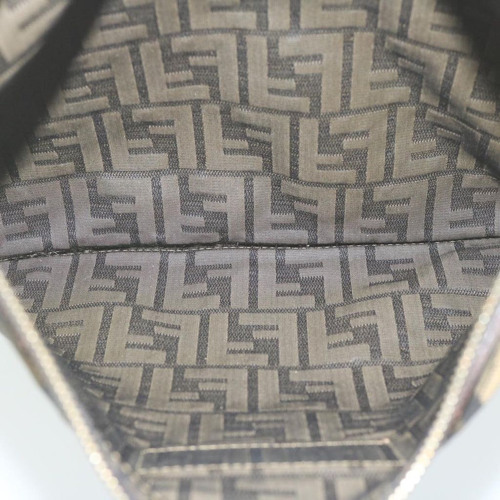 FENDI Zucca Canvas Pouch Black Brownti1423