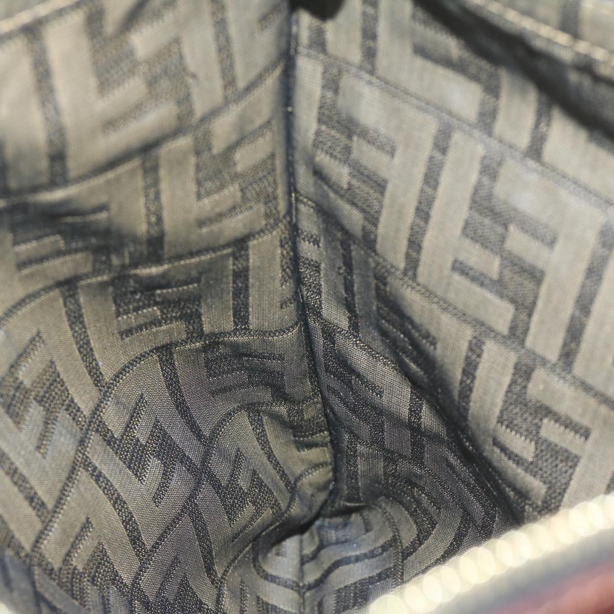 FENDI Zucca Canvas Pouch Black Brownti1423