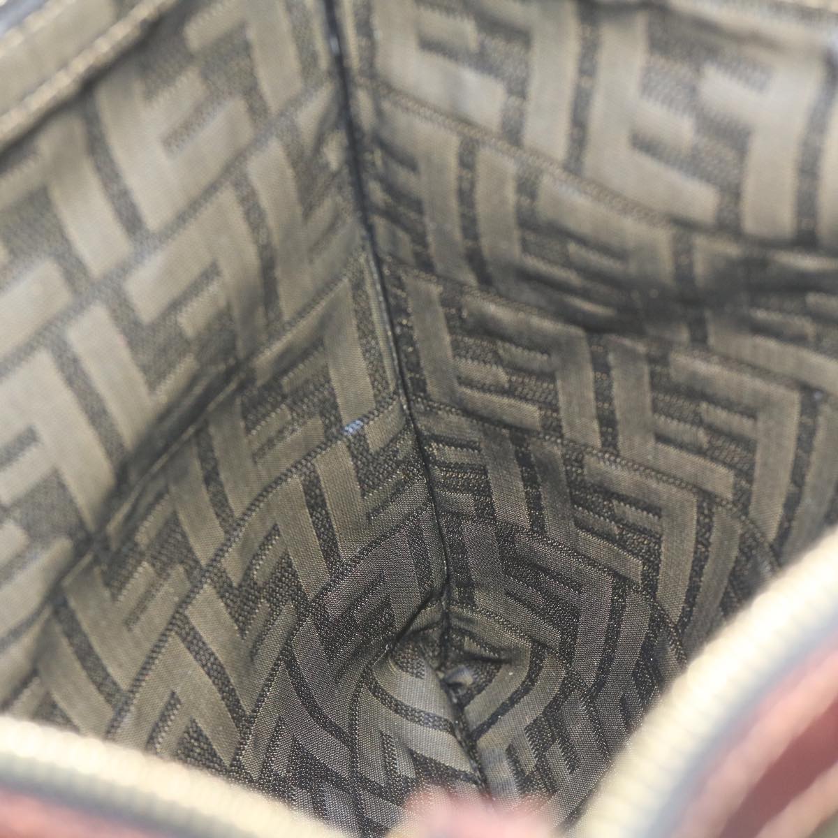FENDI Zucca Canvas Pouch Black Brownti1423