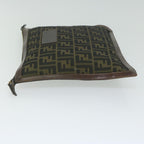 FENDI Zucca Canvas Pouch Black Brownti1423