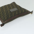 FENDI Zucca Canvas Pouch Black Brownti1423