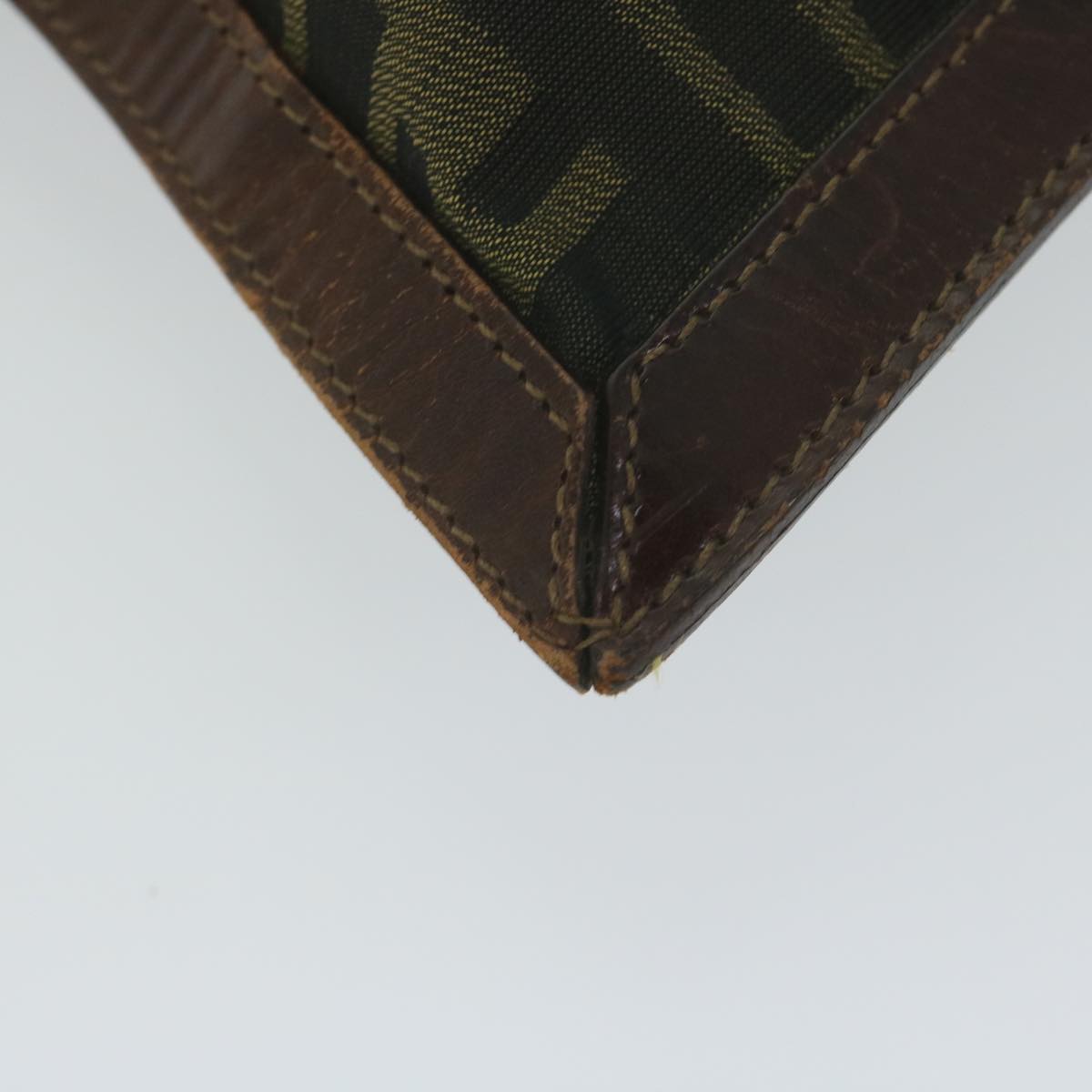 FENDI Zucca Canvas Pouch Black Brownti1423