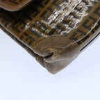 FENDI Zucchino Canvas Clutch Bag Brownti1424