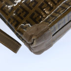 FENDI Zucchino Canvas Clutch Bag Brownti1424