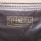 FENDI Zucchino Canvas Clutch Bag Brownti1424
