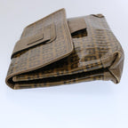 FENDI Zucchino Canvas Clutch Bag Brownti1424
