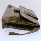 FENDI Zucchino Canvas Clutch Bag Brownti1424