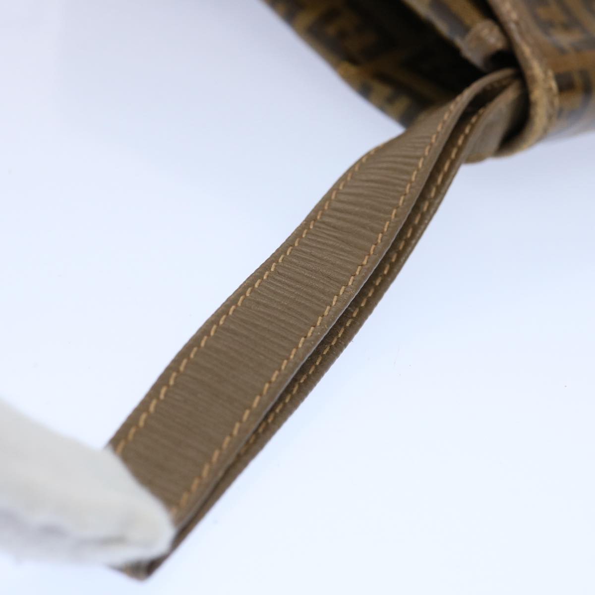 FENDI Zucchino Canvas Clutch Bag Brownti1424