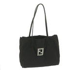 FENDI Zucca Canvas Shoulder Bag Blackti1473