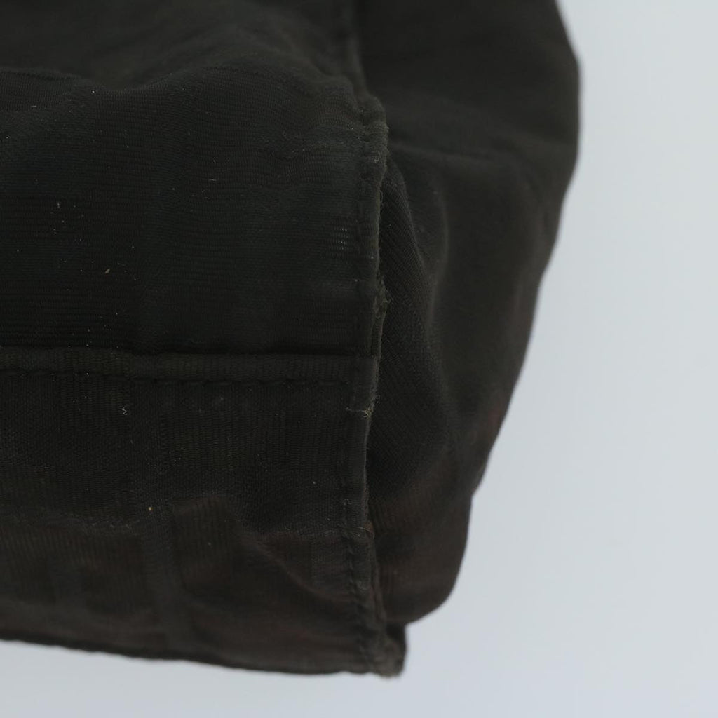 FENDI Zucca Canvas Shoulder Bag Blackti1473