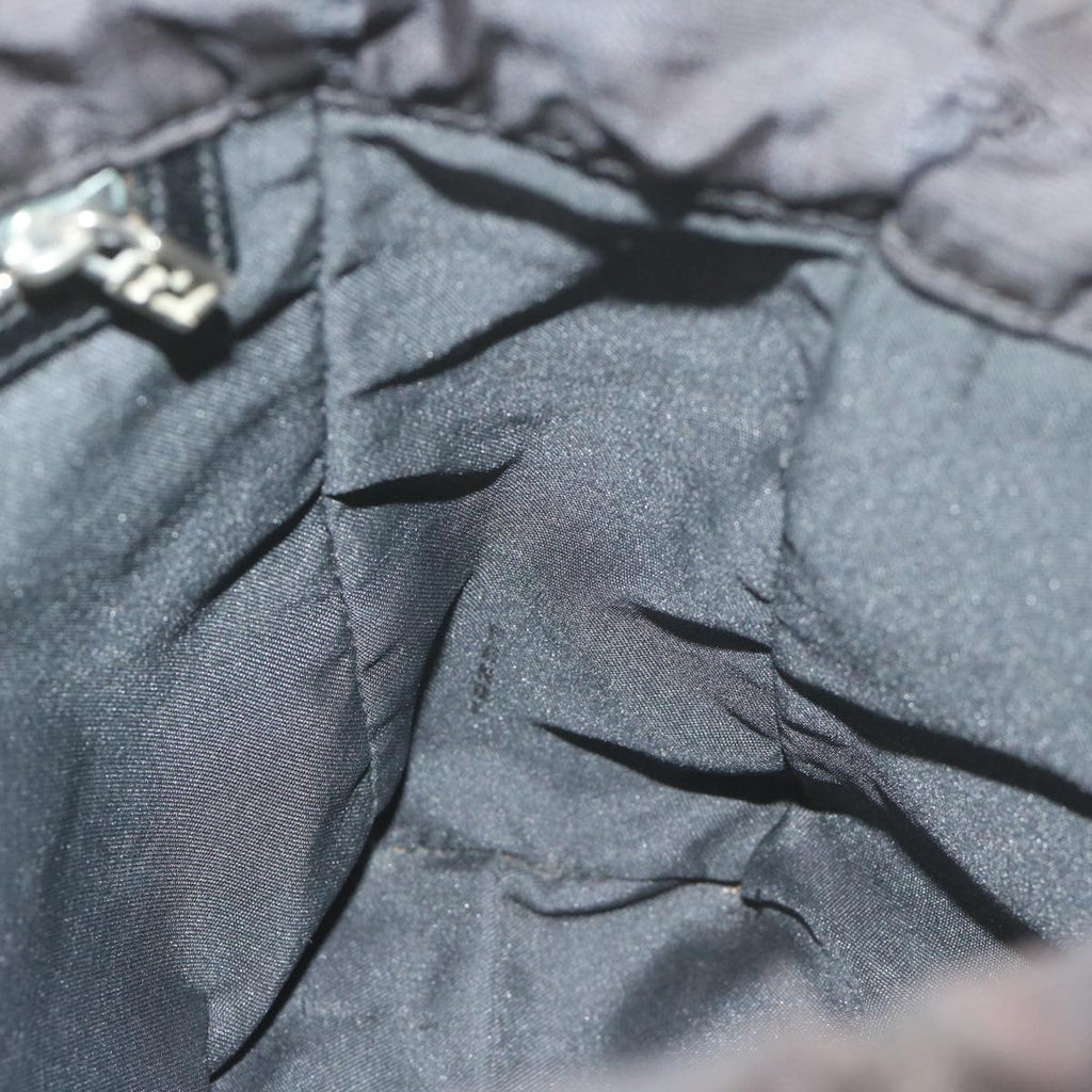 FENDI Zucca Canvas Shoulder Bag Blackti1473