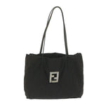 FENDI Zucca Canvas Shoulder Bag Blackti1473