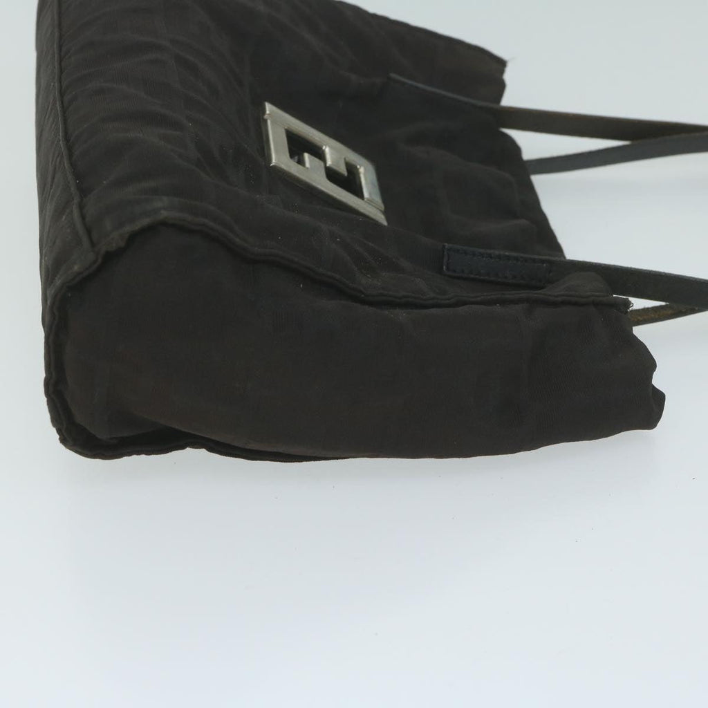 FENDI Zucca Canvas Shoulder Bag Blackti1473