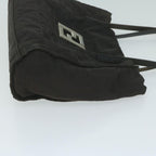 FENDI Zucca Canvas Shoulder Bag Blackti1473