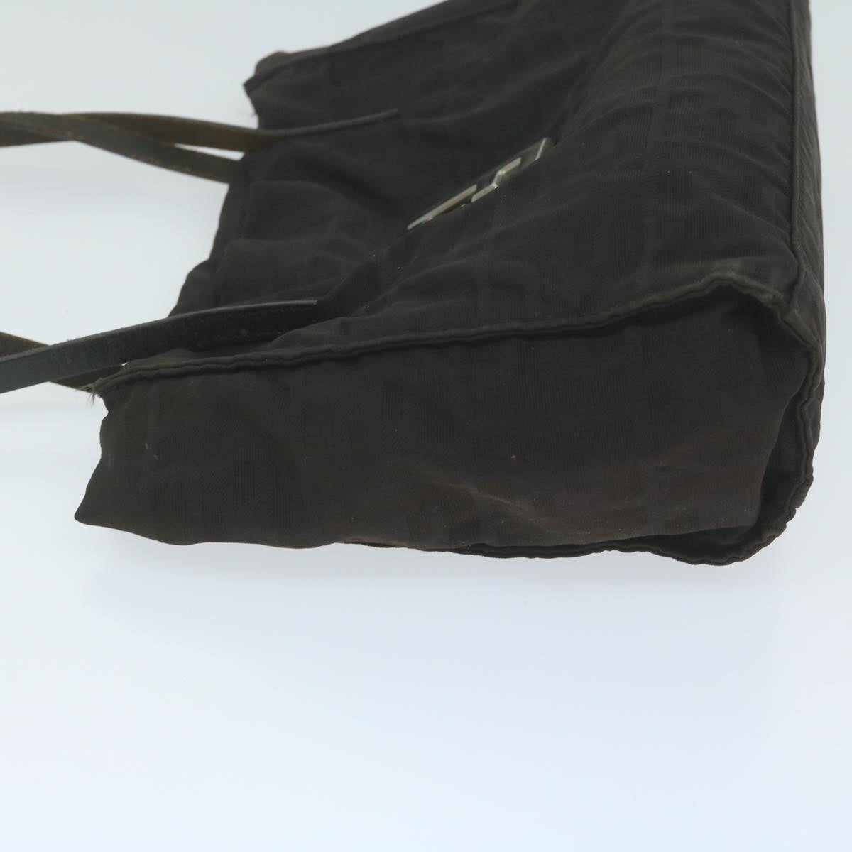 FENDI Zucca Canvas Shoulder Bag Blackti1473