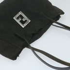 FENDI Zucca Canvas Shoulder Bag Blackti1473