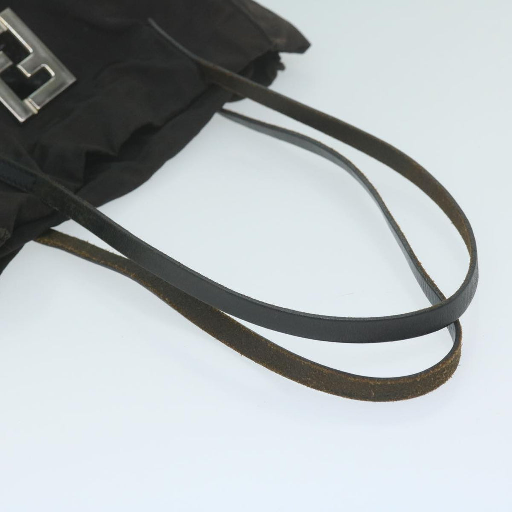 FENDI Zucca Canvas Shoulder Bag Blackti1473