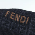 FENDI Zucchino Canvas Scarf Wool Blackti1475