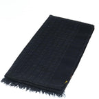FENDI Zucchino Canvas Scarf Wool Blackti1475