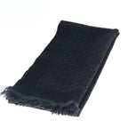 FENDI Zucchino Canvas Scarf Wool Blackti1475