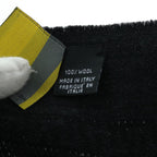 FENDI Zucchino Canvas Scarf Wool Blackti1475