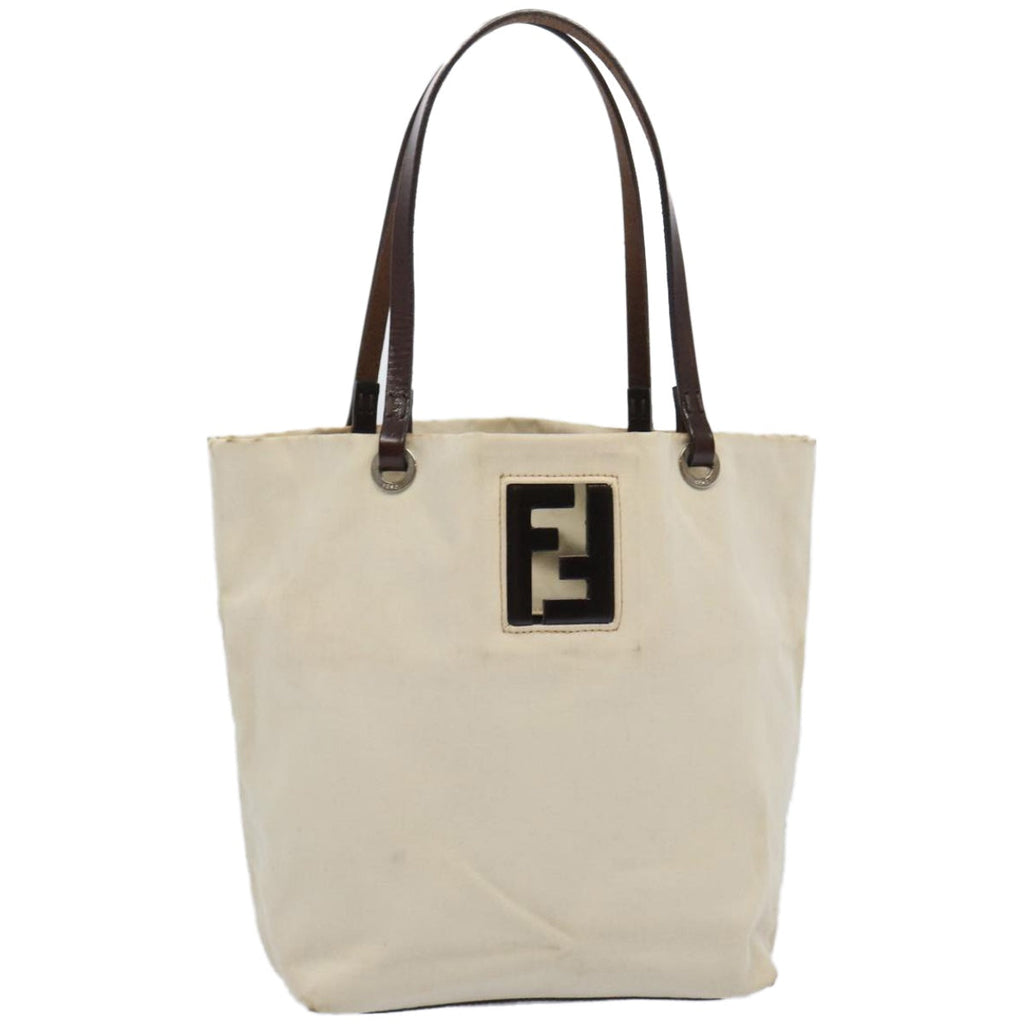 FENDI Tote Bag Canvas Beigeti1558