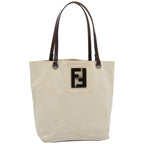 FENDI Tote Bag Canvas Beigeti1558