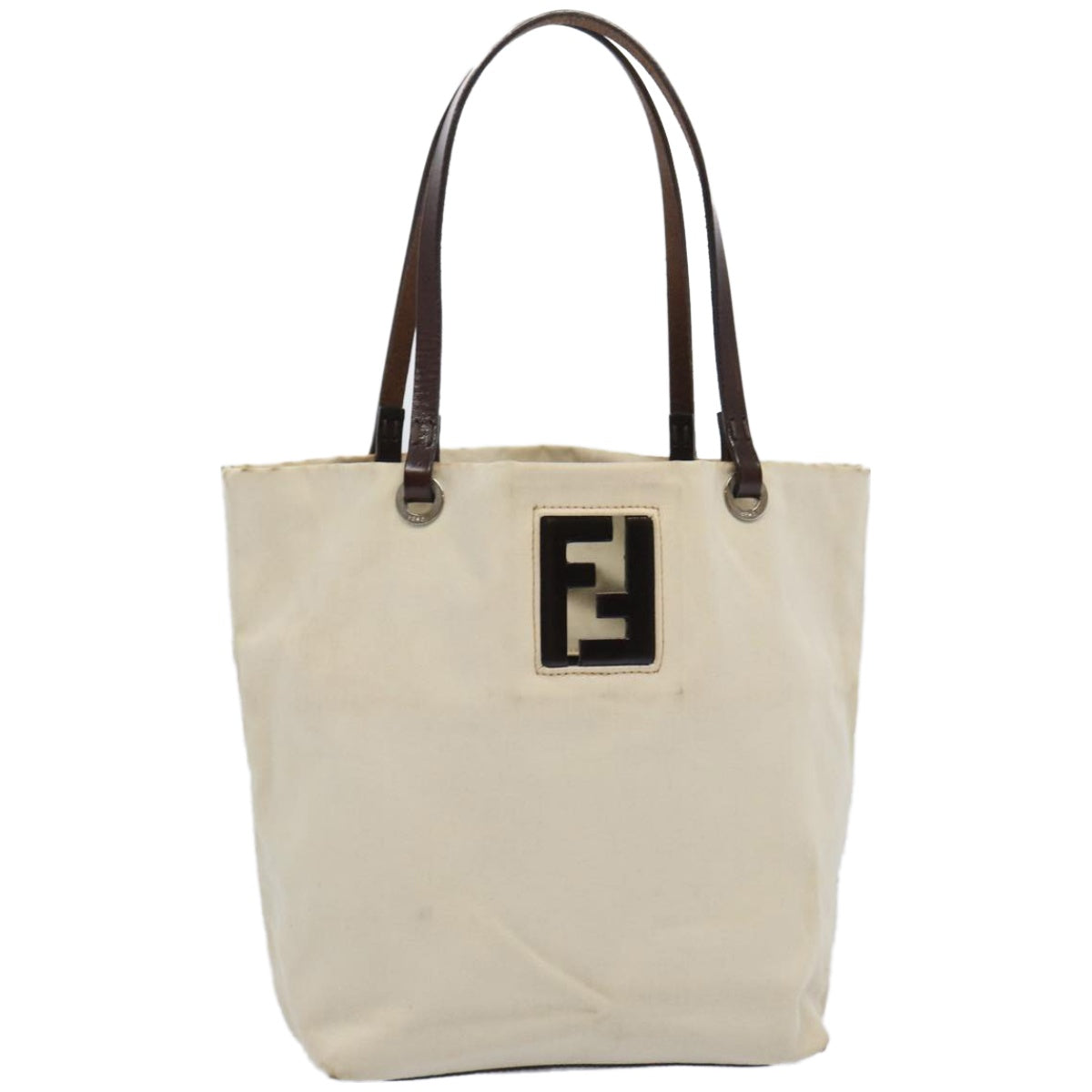 FENDI Tote Bag Canvas Beigeti1558