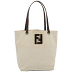 FENDI Tote Bag Canvas Beigeti1558