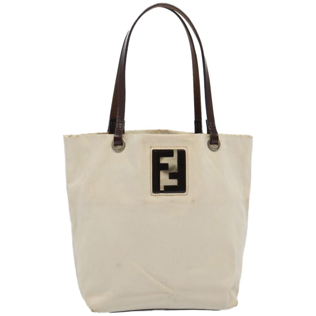 FENDI Tote Bag Canvas Beigeti1558