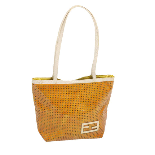 FENDI Tote Bag Patent leather Yellowti1601