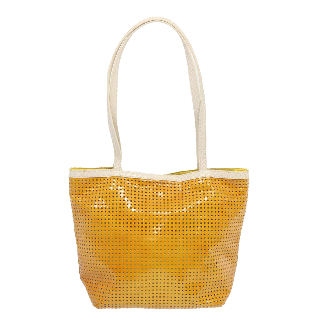 FENDI Tote Bag Patent leather Yellowti1601