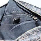 FENDI Zucchino Canvas Shoulder Bag 2Set Black Brownti1610
