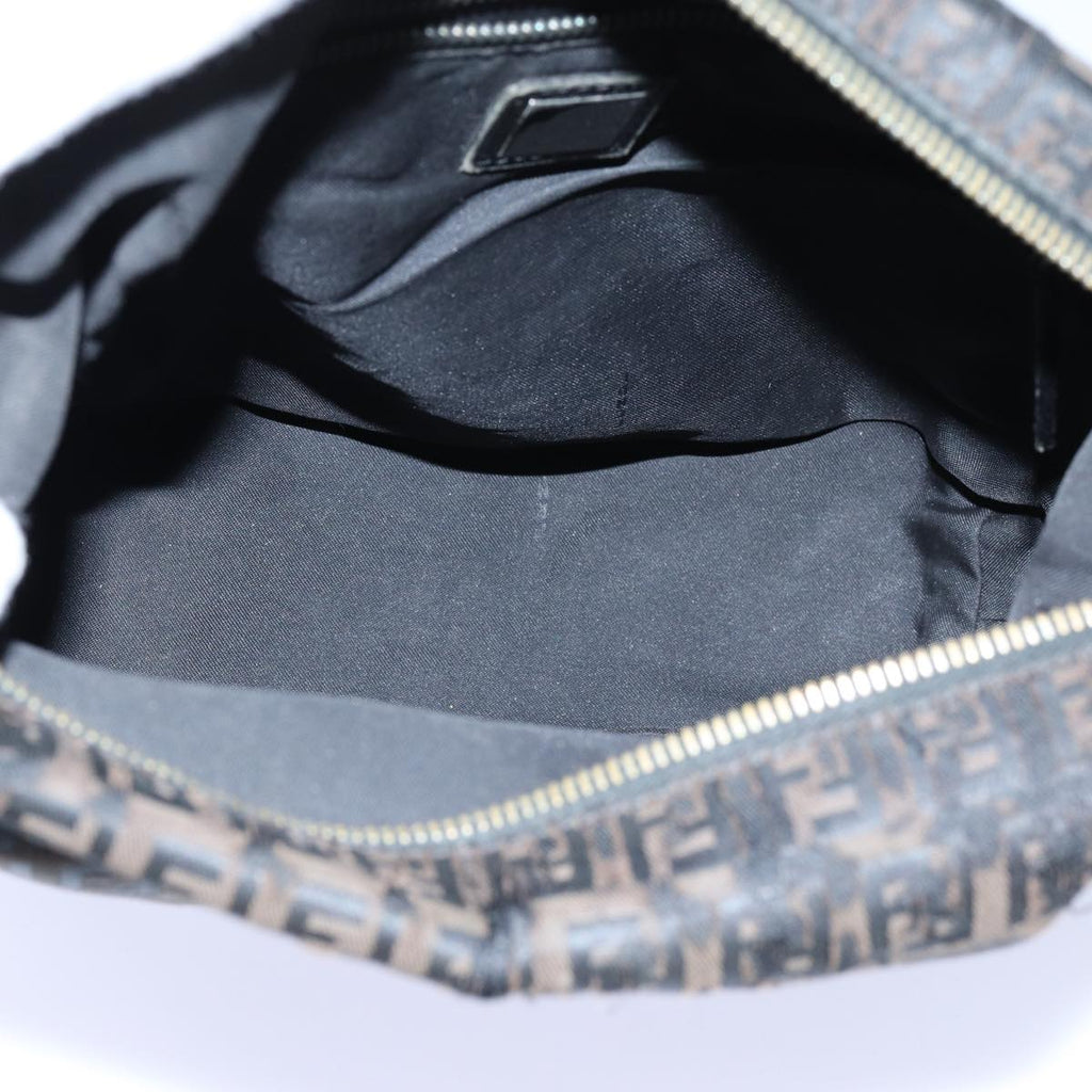 FENDI Zucchino Canvas Shoulder Bag 2Set Black Brownti1610