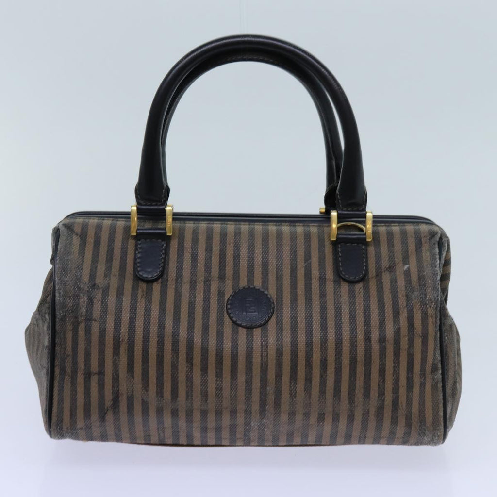 FENDI Zucchino Canvas Shoulder Bag 2Set Black Brownti1610