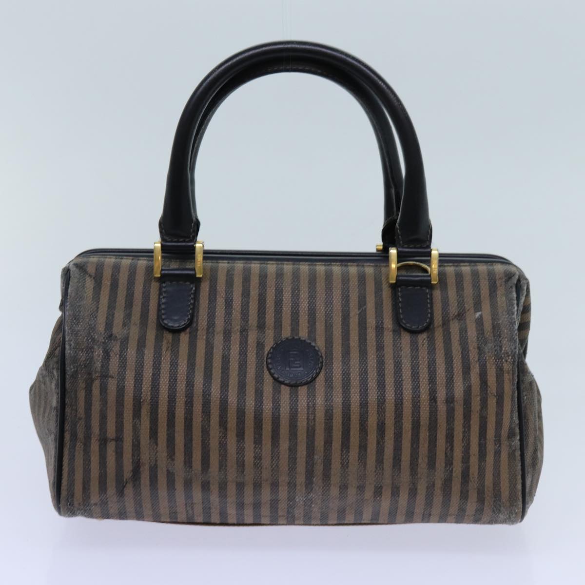 FENDI Zucchino Canvas Shoulder Bag 2Set Black Brownti1610