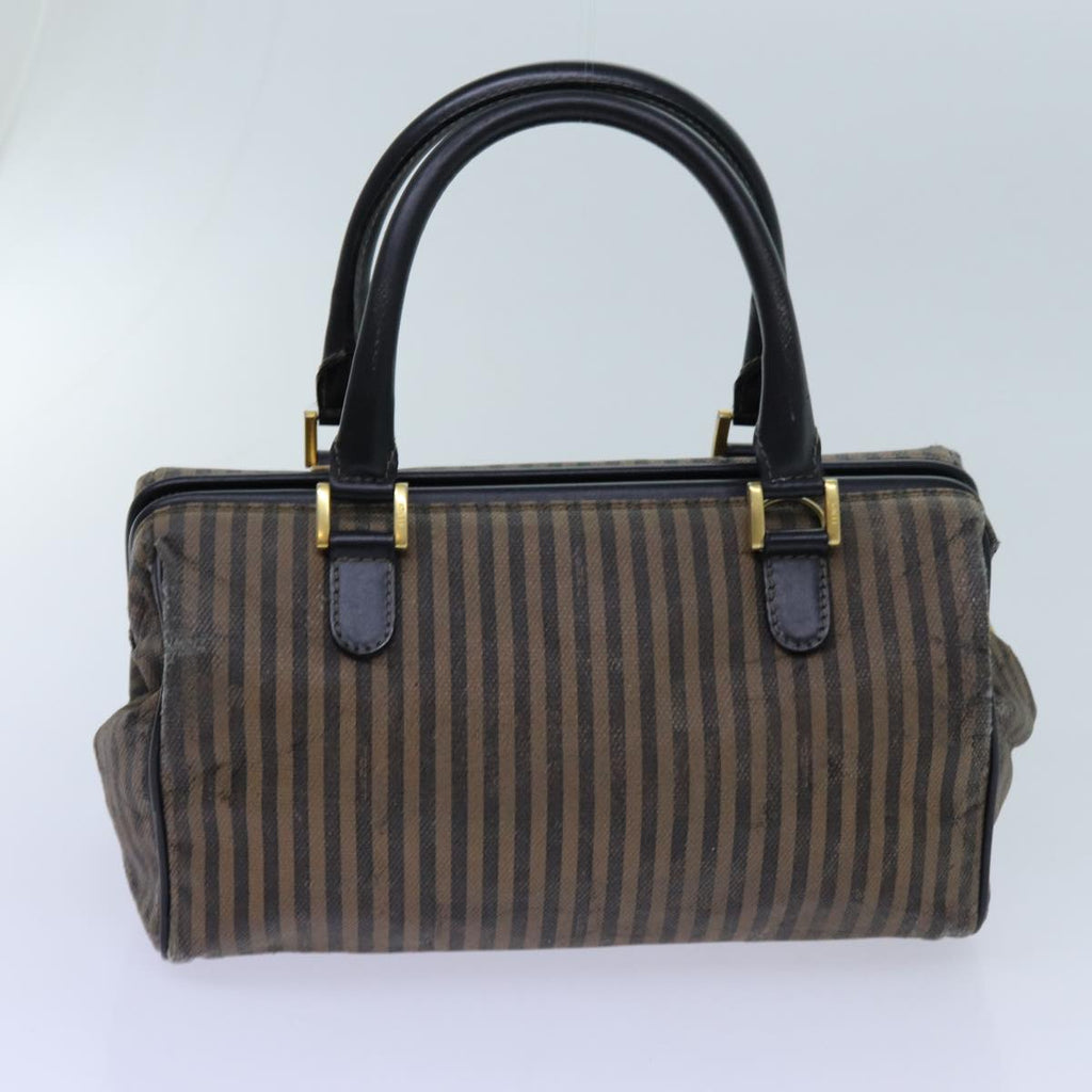 FENDI Zucchino Canvas Shoulder Bag 2Set Black Brownti1610