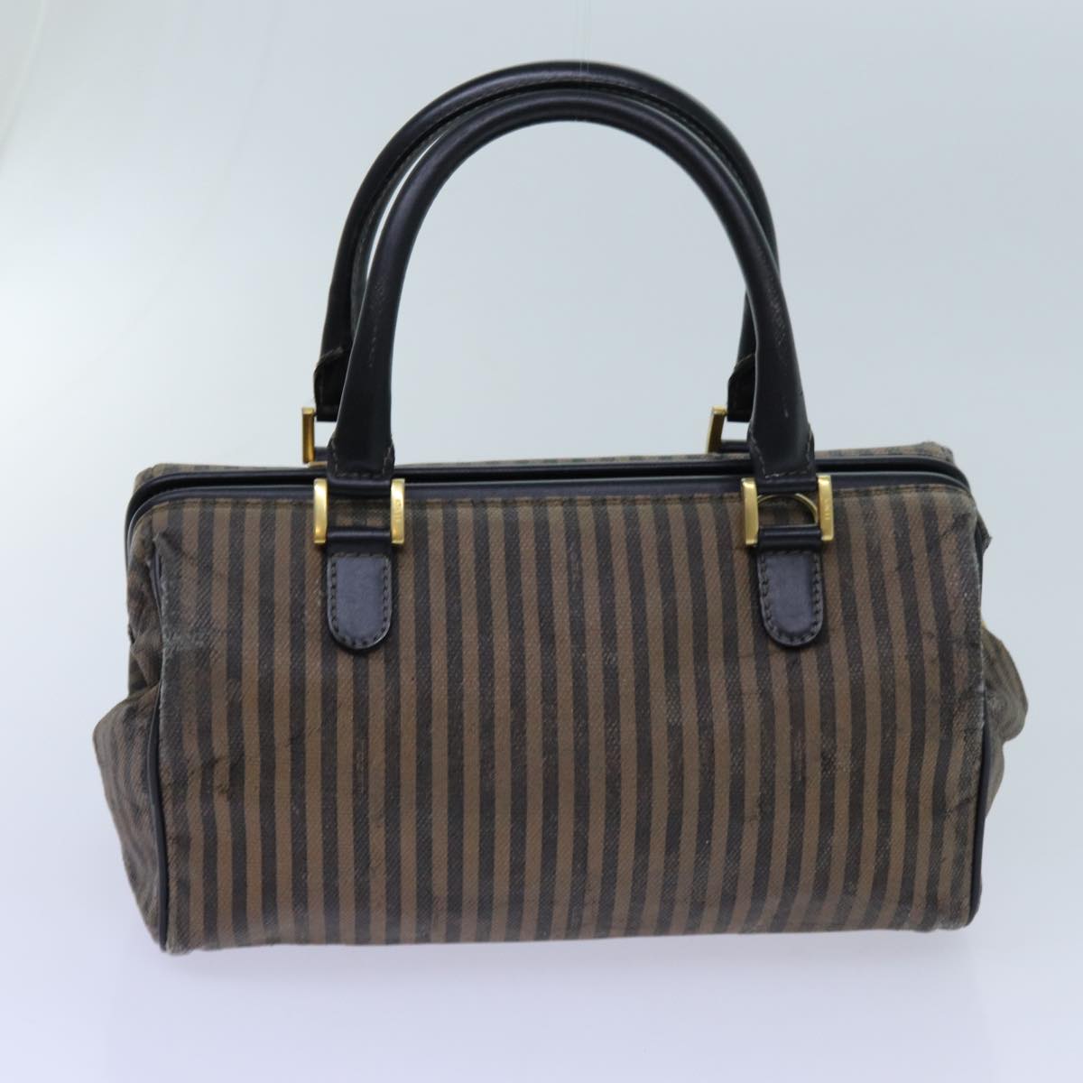 FENDI Zucchino Canvas Shoulder Bag 2Set Black Brownti1610
