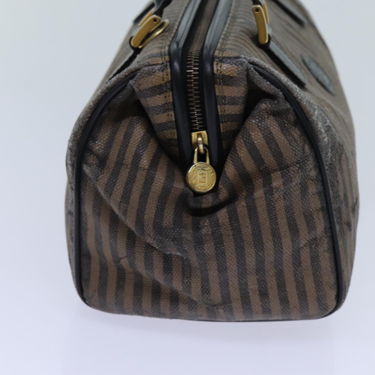 FENDI Zucchino Canvas Shoulder Bag 2Set Black Brownti1610
