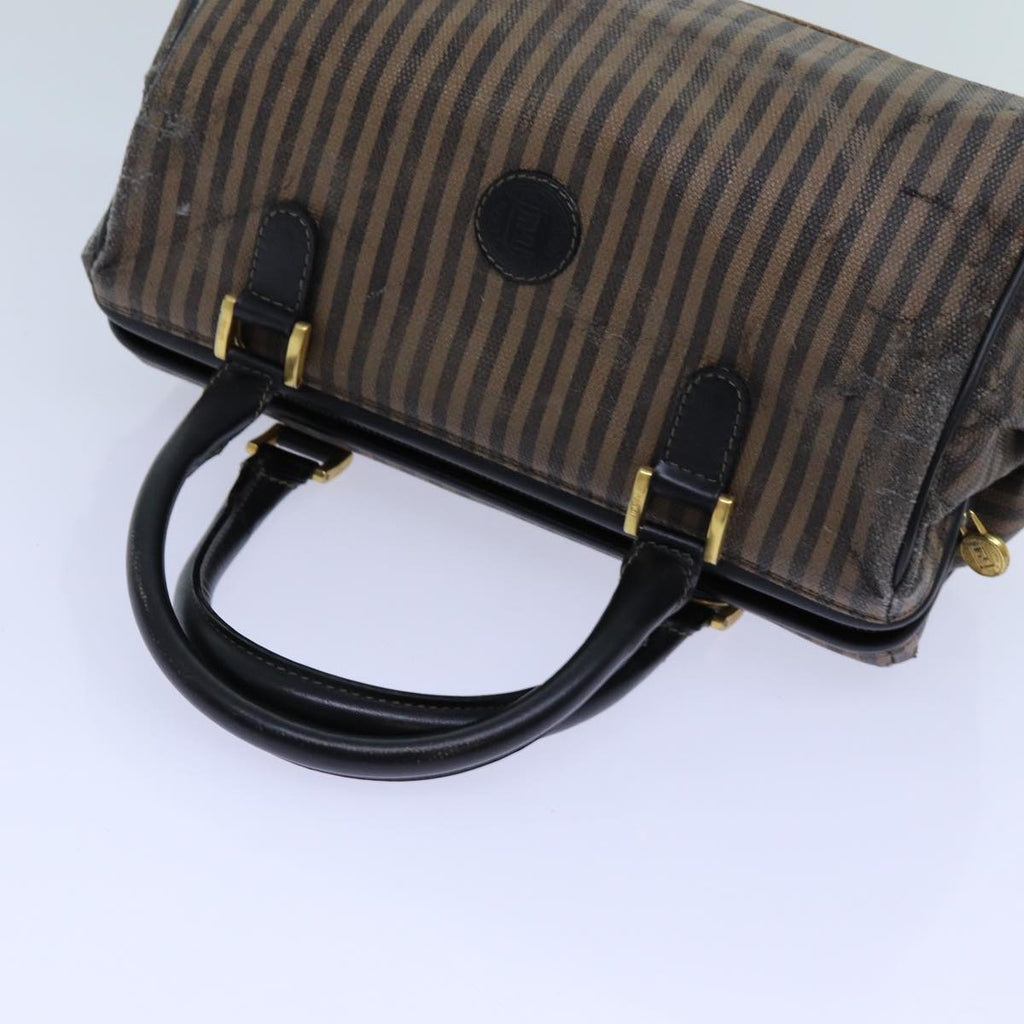 FENDI Zucchino Canvas Shoulder Bag 2Set Black Brownti1610